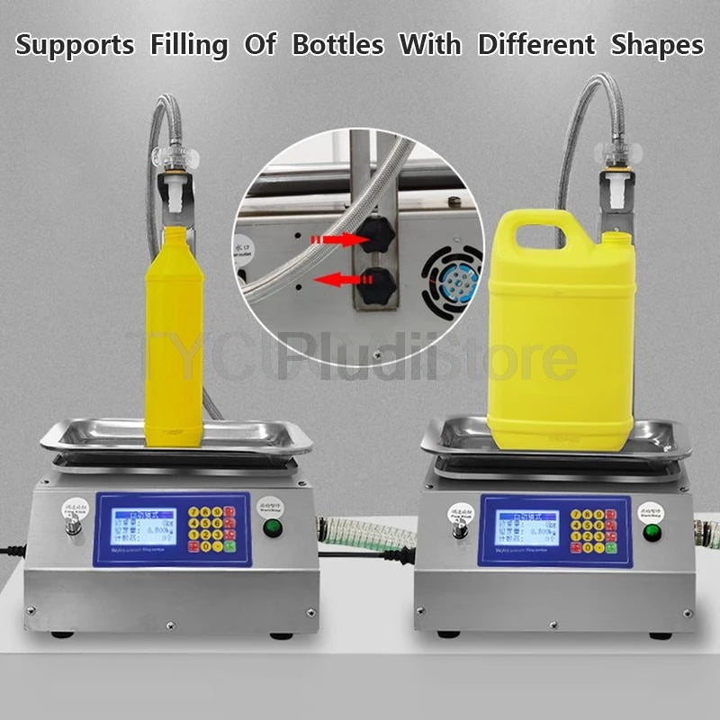 Digital Control Liquid Filling Machine Weighting Filling System 30g-15kg Capacity Alcohol Juice Milk Small Bottle Filler