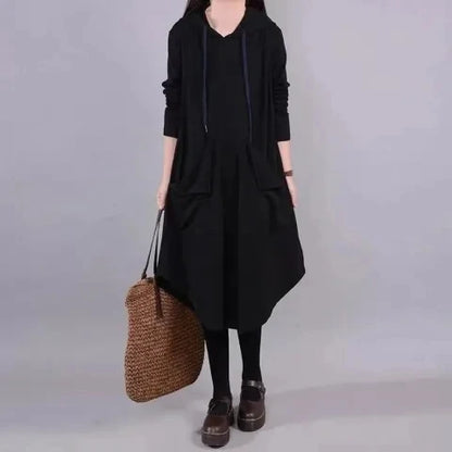 Casual Loose Long Sleeve Dress for Middle-Aged And Elderly Mothers Spring Autumn plus Size Women's Clothing Slimming Belly Co...