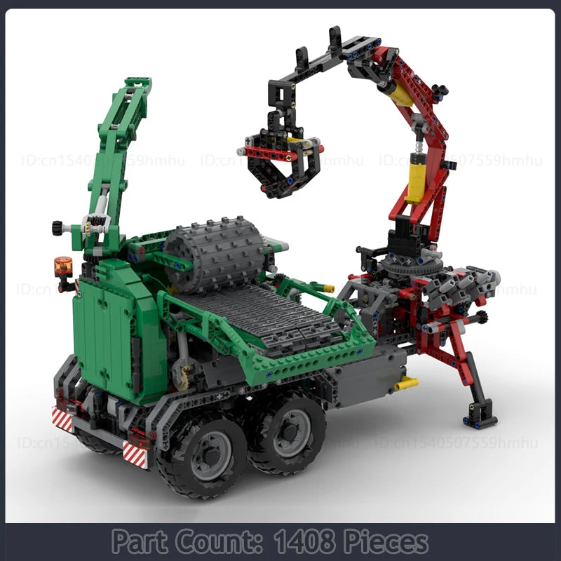 MOC Building Blocks City Construction Vehicle Series Mobile Wood Chipper Trailer Motor Technology Bricks DIY Assembly Toys Gifts