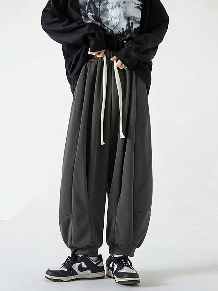 Vintage Baggy Jogger Pants Men Spring Autumn Old Money Casual Wide Pants Japanese Harajuku Sport Sweatpants Streetwear Trousers