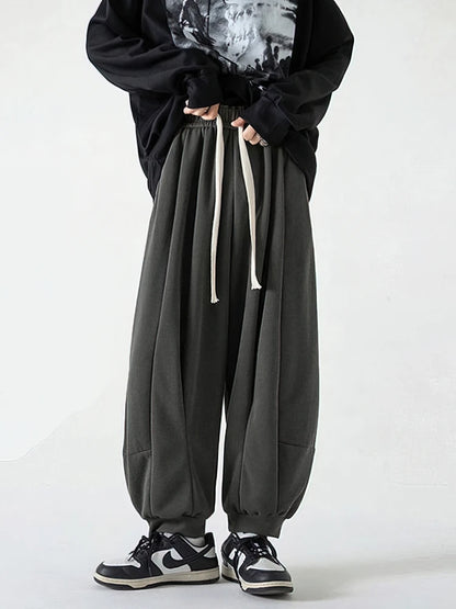 Vintage Baggy Jogger Pants Men Spring Autumn Old Money Casual Wide Pants Japanese Harajuku Sport Sweatpants Streetwear Trousers