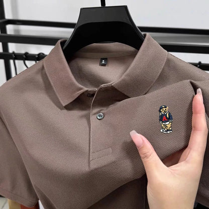 100% pure cotton high-end brand men short sleeve polo shirt new cartoon embroidery summer comfort texture luxury casual T-shirt