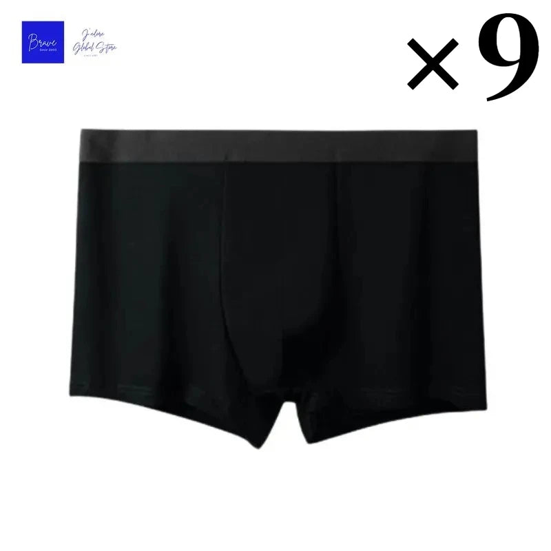 Men's Solid Black Boxers Ultra-Soft Breathable Stretch Daily Underwear Bulk Pack Easy Laundry Change