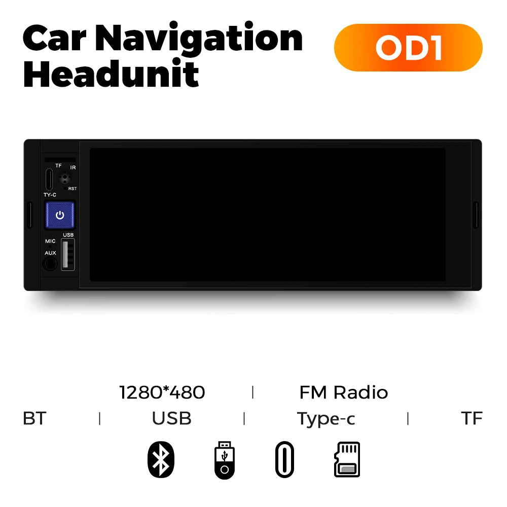1din 6.86inch HD Touch Screen Multimedia Player Wireless For Apple Carplay Android Auto Support Bluetooth AUX Mirror Link FM SWC