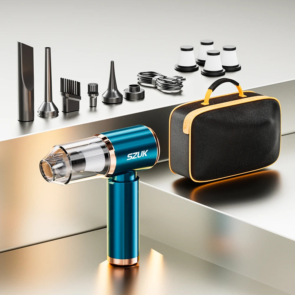 SZUK Mini Car Vacuum Cleaner 165000Pa Powerful Vacuum Cleaner Strong Suction Handheld Portable Wireless Vacuum Cleaner for Car