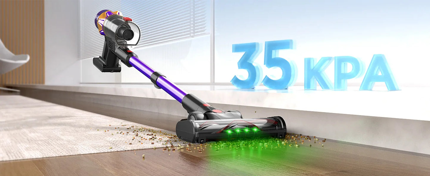 V18 Cordless Vacuum Cleaner 550W 35000PA - Powerful Brushless Motor, Household Vacuum Cleaner Pet Brush Large Suction