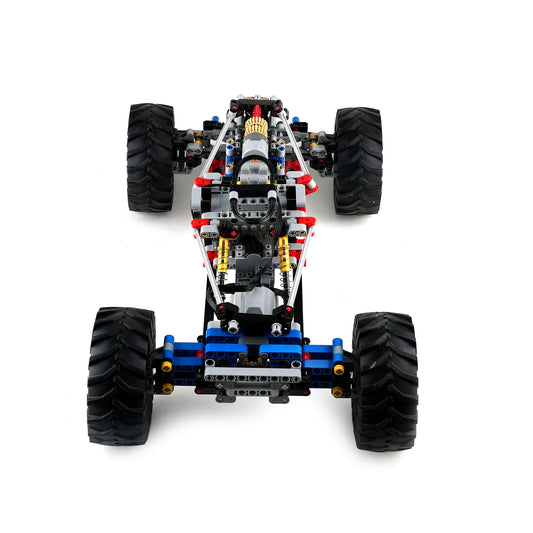 MOC Building Blocks 4WD Climbing Car with Suspension Shocks Technology 4 Wheels Drive Off-Road Car Modifiable Toys Gifts