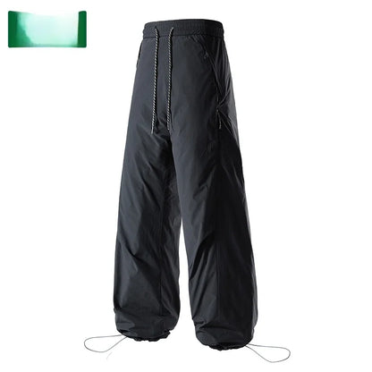 Thickened down Trousers for Men And Women Warmth Outdoor Casual Straight Leg Long Pants Duck Feather Filling Winter Fashion