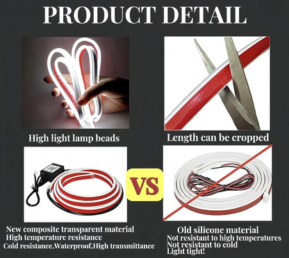 Car Hood Light Strip RGB DRL Strip Dynamic Scan Start Exterior Hoodbeam DRL Daytime Running Lights for Cars SUV 12V App Control