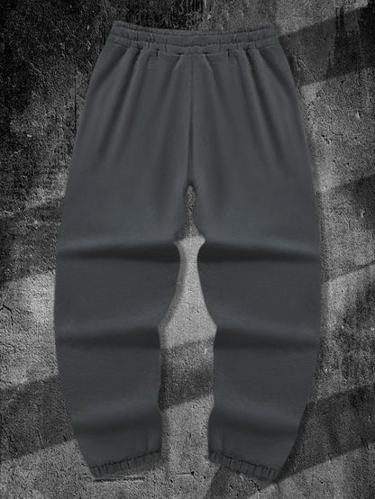 Men's Gothic Dual Side Spider Web Thorn Abstract Print Sweatpants Elastic Waist Soft Dark Punk Street Hip Hop Joggers