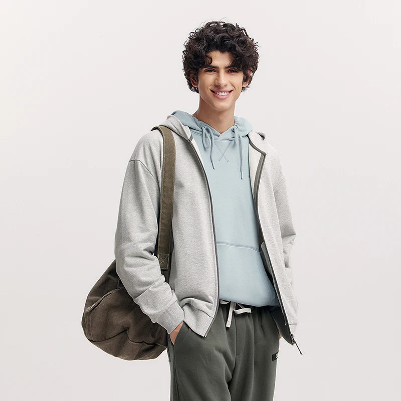 Semir Jacket Men Hooded Cardigan Coat Couple 2025 New Spring Casual Outfit Minimalist and Versatile for Daily Wear