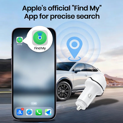 1-4Pack Universal Mini GPS Locator Track Car Charger Cigarette Lighter USB Type-C Adapter Use For iPhone IOS Apple Find My APP