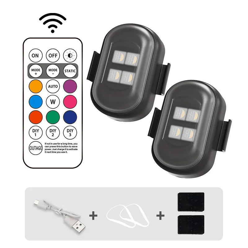 RGB Led Car Strobe Lights Motorcycle LED Flash Position Wireless Light Aircraft Airplane Helicopter Warning Lights Accessories
