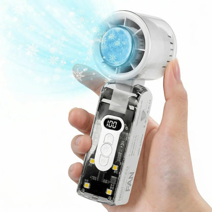 Handheld mini fan, cold air powerful wind speed, convenient USB charging, suitable for travel, outdoor activities, and summer