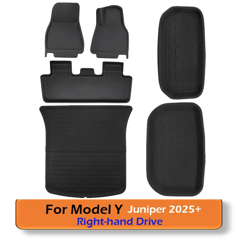 XPE Floor Mats Cargo Liner for Tesla Model Y Juniper / Launch 2025 2026 All Weather Anti Slip Waterproof Floor Liner Boot Mats