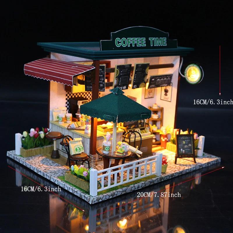 DIY Wooden Mini Doll Houses Kit 3D Puzzle Assembly Model Making Room Toys Dollhouse With Furniture LED Lights For Christmas Gift