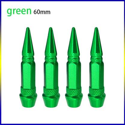 4pcs 45mm 60mm Universal Car Tire Valve Stem Cap Wheel Rim Stem Spike Shaped Dust-proof Air Metal Cap Cover for Motorcycle