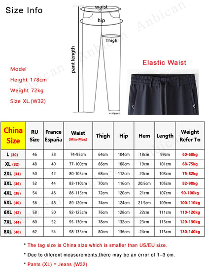 2024 Autumn Winter Men Sweatpants Fleece Liner Warm Straight Track Pants Sportswear Casual Male Long Trousers Plus Size 8XL
