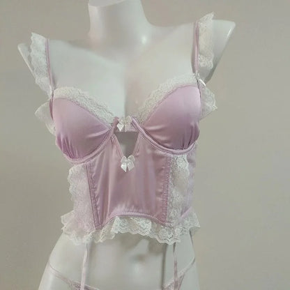 Women Sexy Corset and Panty Lingerie Lace Elasticity Breathable Bustier Ladies Push Up Temptation Underwear Gather Sets 2026 New