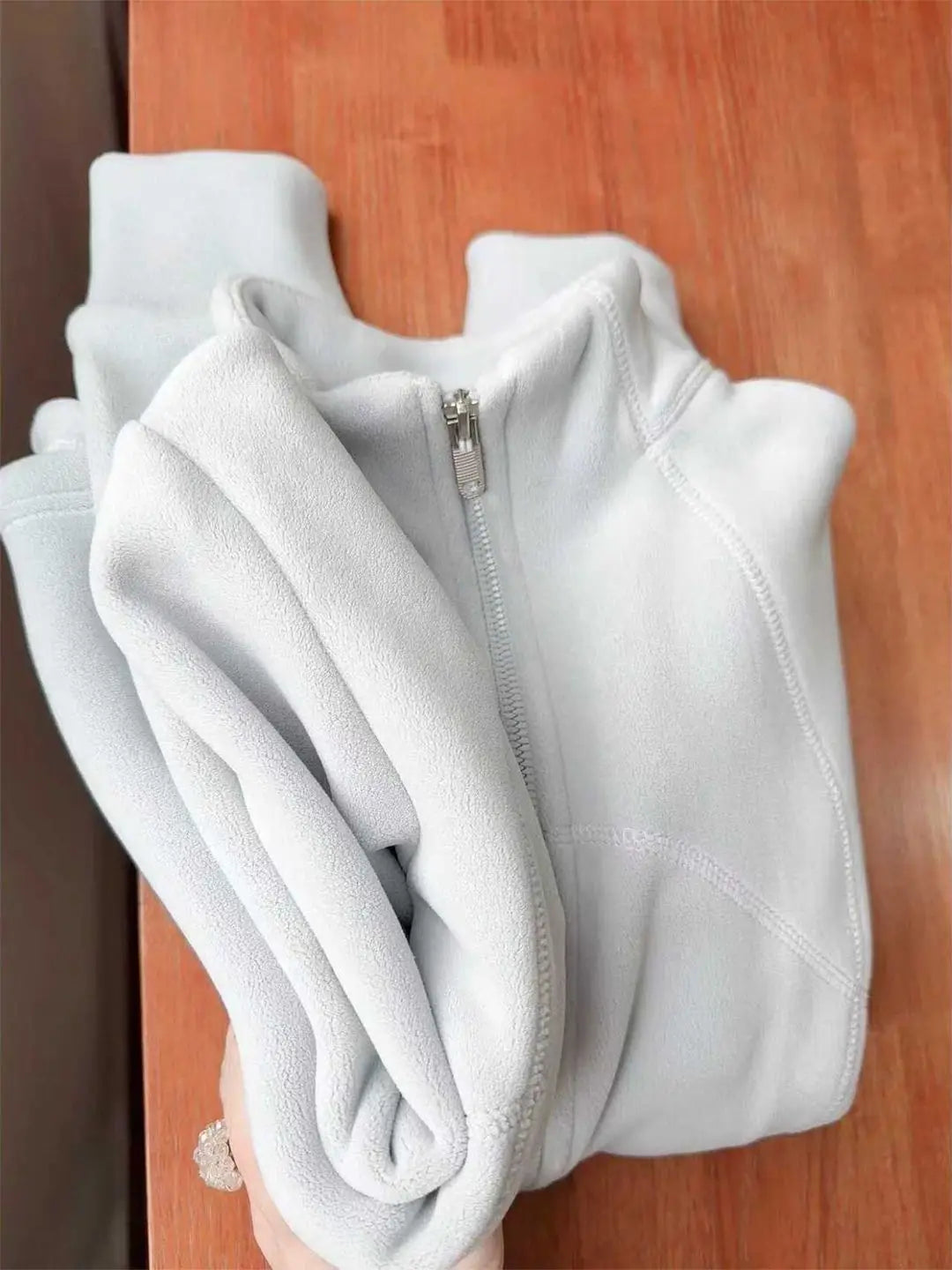 Women's Thickened Fleece Zipper Hoodie Short Coat Slim Fit Waist-Cinching Stand Collar Cardigan Autumn Winter Fashion Outerwear