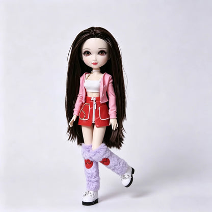 Fashion Doll Original 5-inch BJD Doll: Beiji Dihua'er Cute Art Figure with Articulated Joints and Doll Clothes
