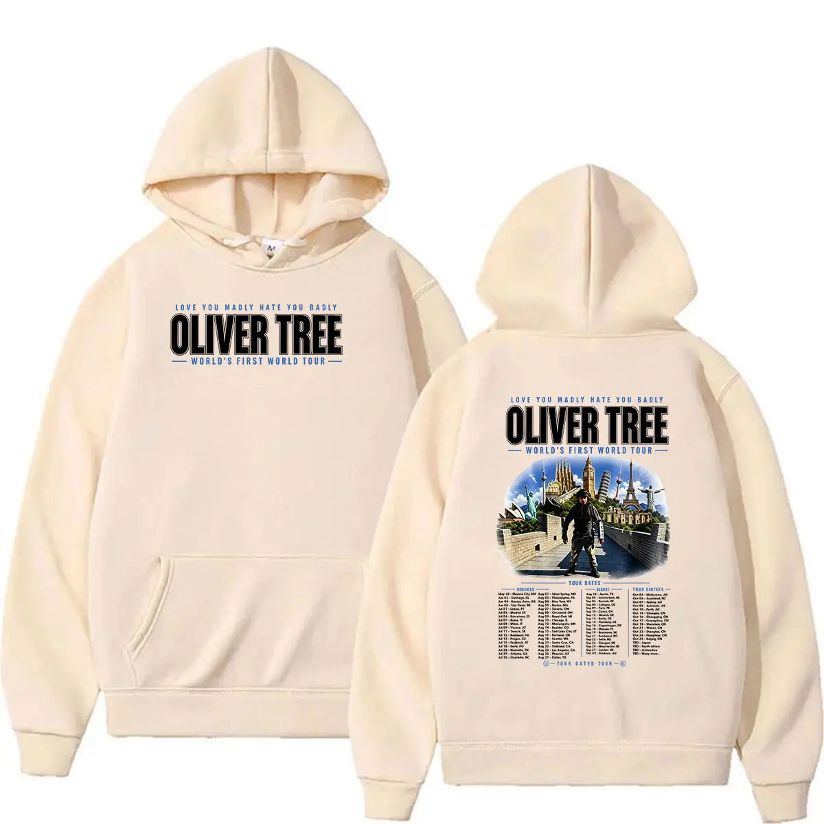 Oliver Tree Love You Madly Hate You Badly World’s First World Tour 2026 Hoodie Men's Long Sleeve Fashion Oversized Sweatshirt