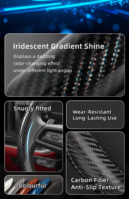 Suitable for Chery Carbon Fiber Texture Steering Wheel Cover with Segmented Quick-Release Design, Durable, for Models Such as Tiggo 2 3 4 7 8 9 Pro Max Csh Arrizo 6 Cross C5 J6 E5 Omoda 5 Gt Eq7