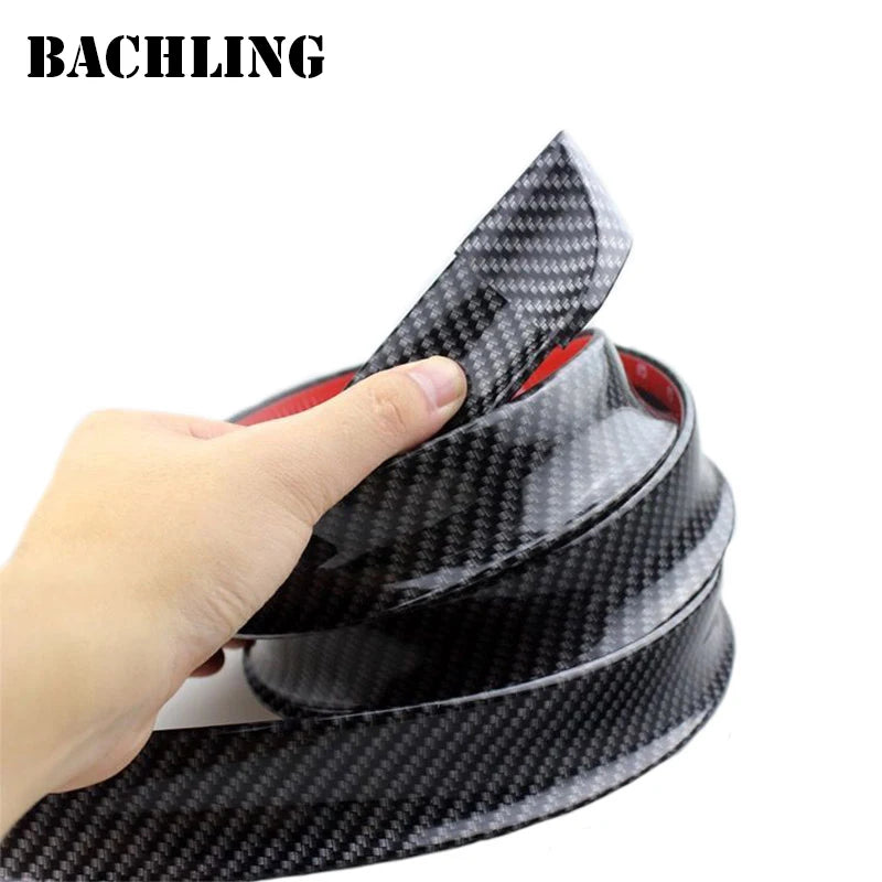 Universal 1.5M Car-Styling 5D Carbon Fiber Car-Styling 5D Fiber Shiny Black Spoilers DIY Refit Spoiler for Car Accessories