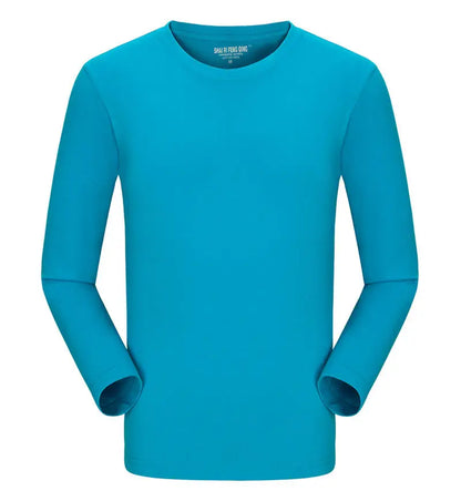 Custom logo cotton t-shirt Spring/autumn men T-shirt home men's long sleeved O-neck solid color casual T-shirts USA size XS-2XL