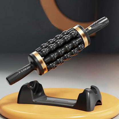 Rechargeable Rolling Percussive Massager with 36 Massage Points, Handheld Roller with Base for Foot, Back, and Leg Muscle Pain