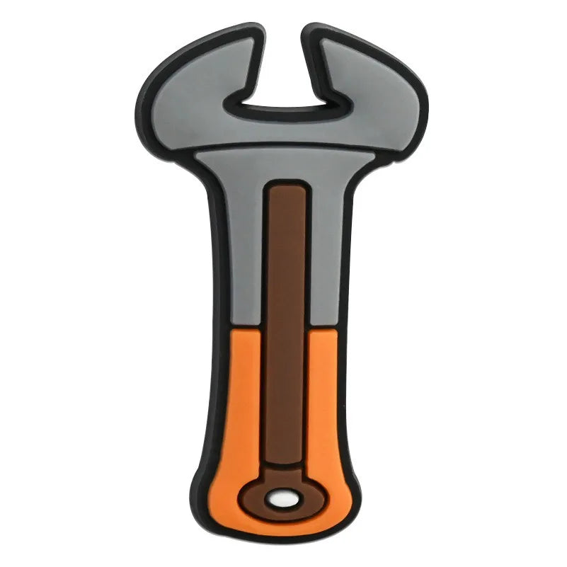 1-20pcs Tool Box Safety Helmet Tape Measure PVC Sandal Shoe Charms Buckle Clog Fit Wristbands Backpack Decorations Kid Gift