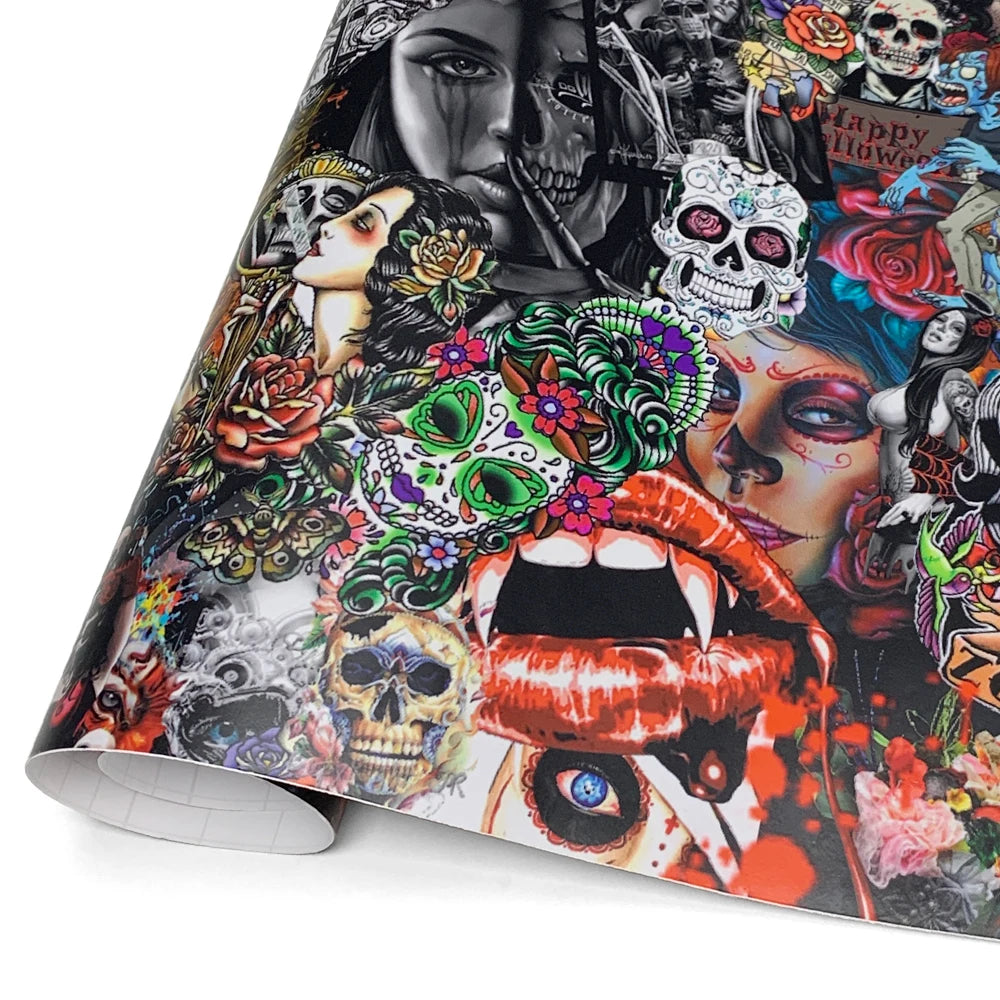 Graffiti Camo Film Waterproof Self-adhesive Vehicle Decoration Wrap Foil Car Body Films Exterior Car Stickers Motorcycles Vinyl