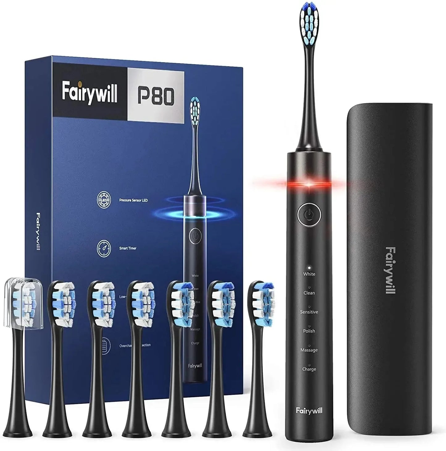 Fairywill P11 T9 P80 Electric Toothbrush Heads Compatible with Fairywill P11 T9 P80 Electric Toothbrush，4/8/16pcs