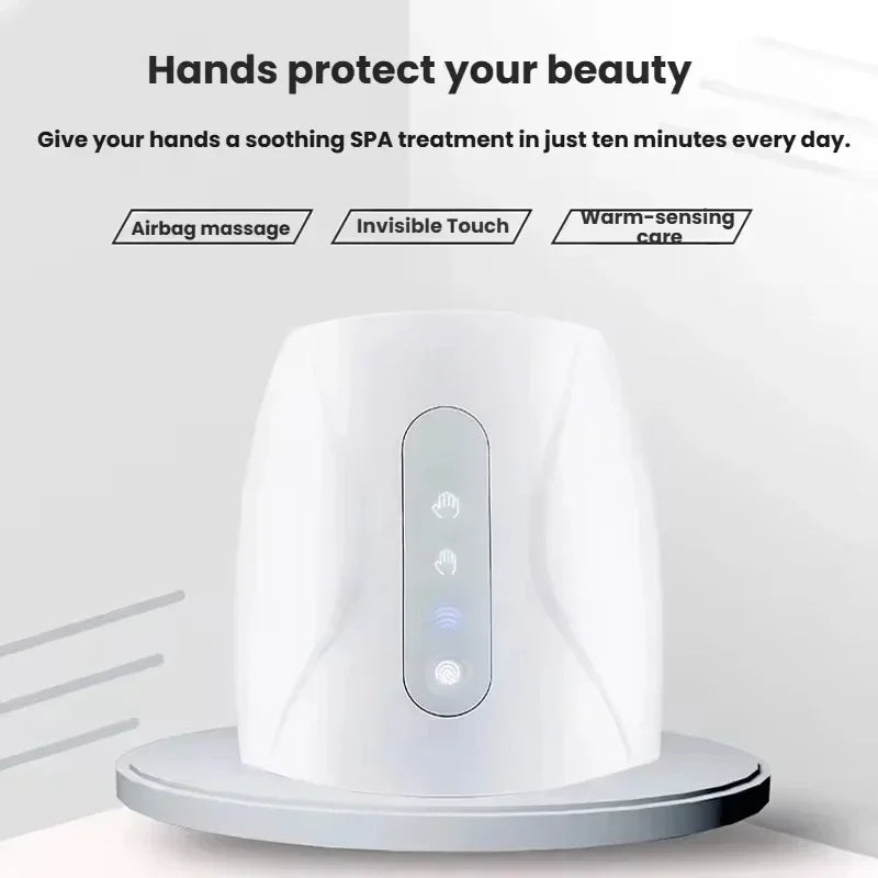 Electric Hand Massager Device Wireless Palm Finger Acupoint Air Pressure Heat Compression Smart Timer for Women Beauty Care