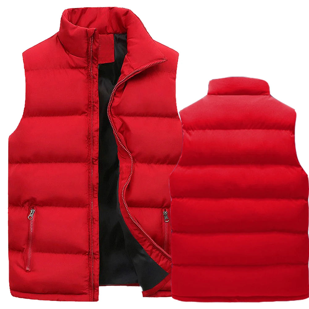 Winter Brand Clothing Vest Jacket Warm Sleeveless Men's Jackets Casual Waistcoat Winter Windproof Coats Male Zipper Down Vest