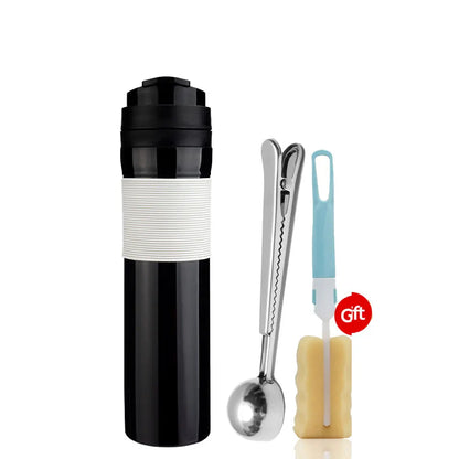 Portable French Press Coffee Tea Mug 12oz with Carry Loop Plastic Stainless Steel French Press Coffee Maker Great Camping Travel