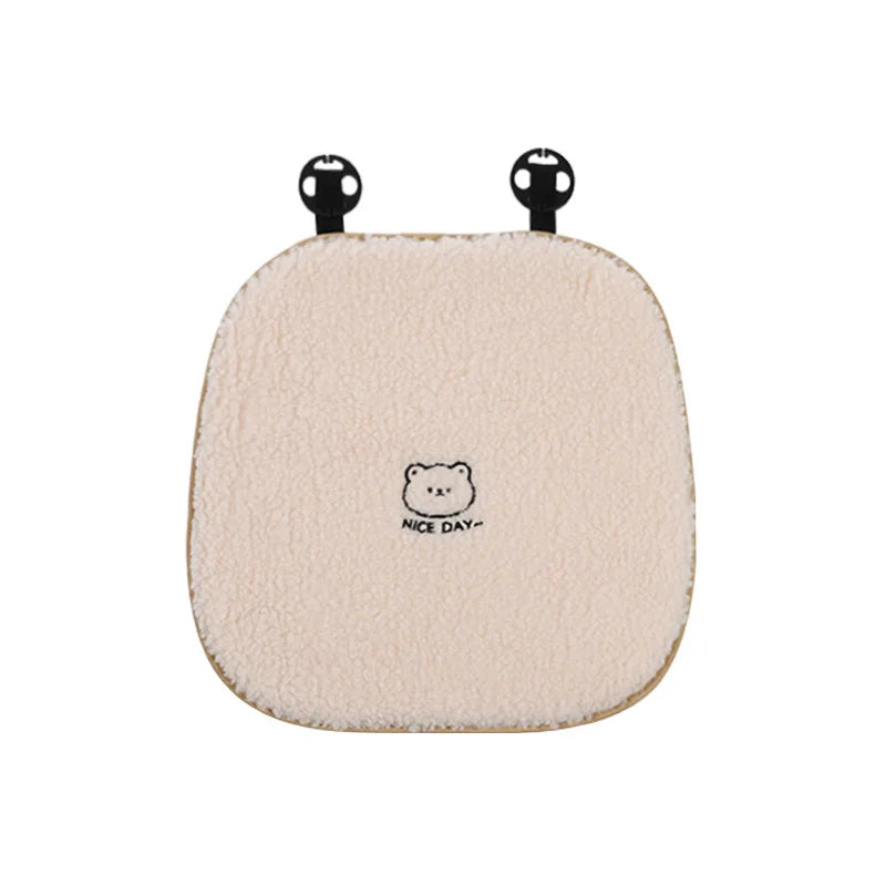 Premium Fuzzy Bear Car Seat Cushion Autumn Winter Thermal Vehicle Seat Cover with Thick Padding Cute Animal Themed Car Accessory