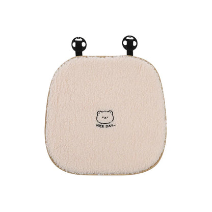 Premium Fuzzy Bear Car Seat Cushion Autumn Winter Thermal Vehicle Seat Cover with Thick Padding Cute Animal Themed Car Accessory