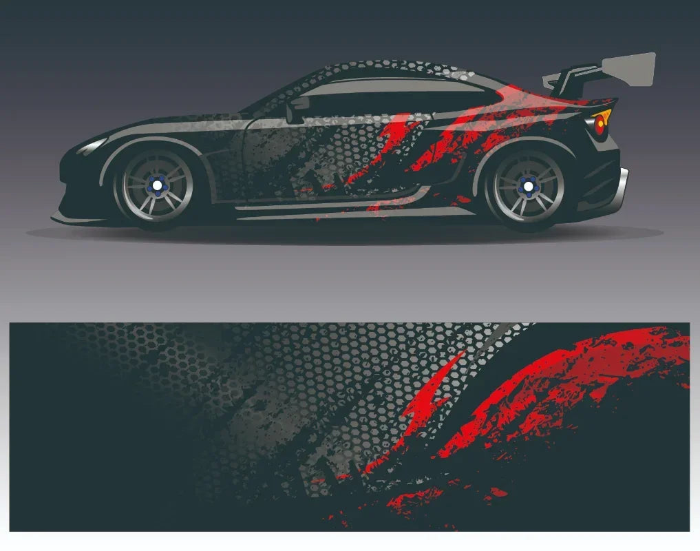 Black Car Sticker for Universal Car Sticker for Univers Vinyl Stripe on Left and Right Side Graphics Sticker Car Body Decoration