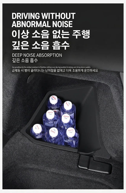 Trunk Side Storage Box Space Optimization Corrosion Resistant TPE Organizer Bins with Lids 1 Pair 2026 Tesla Model Y L LWB Trunk