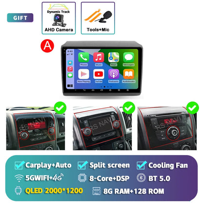 Android 15 For Fiat Ducato Peugeot Boxer Citroen Jumper 2006-2022 2K QLED Android Car Radio Multimedia stereo Player GPS CarPlay