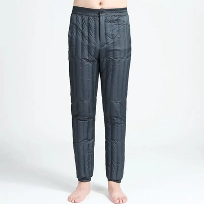 Men's down Pants Duck down Thermal Inner  Winter Cold Resistance Thick Long Trousers Business Gentleman Style Long Pants