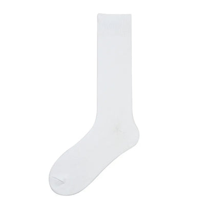 6 Pairs Large Men's Cotton Office Socks Long Solid White Black Mid-Calf Business Formal Sock Casual Plus Size 45 46 47 48 49 50