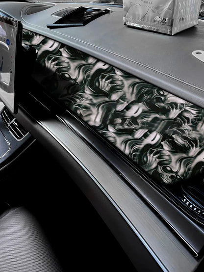 Car Stickers Skull Cartoon Printed Camo Car Body Film Adhesive Vinyl Motorcycle Sticker Waterproof Wrap Vinyl Car Accessories