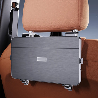 Lrbh Premium Plastic Rear Seat Organizer, with Foldable Tray, Dual Cup Holders, Phone Slot, and Large Storage Space, Easy to Install Vehicle Seat Back Accessories