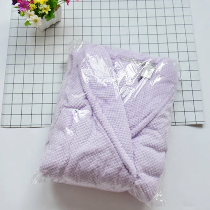 Extended Length Coral Fleece Robe for Men And Women Couple Bathrobe Pyjamas Home Clothes Sleepwear Winter Season Home Fashion