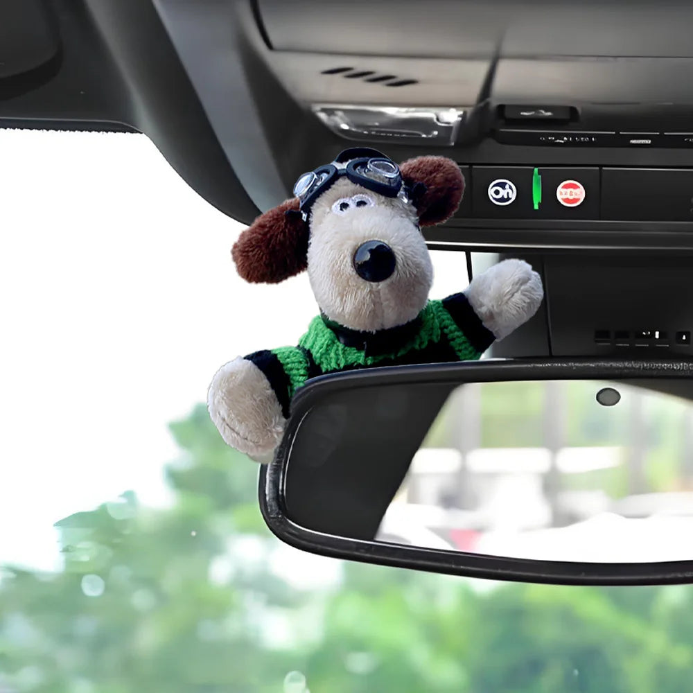 Cute Puppy Rearview Mirror Ornament, Lying Doll, Car Decoration, Central Control Screen Car Doll, Interior Accessories for Women