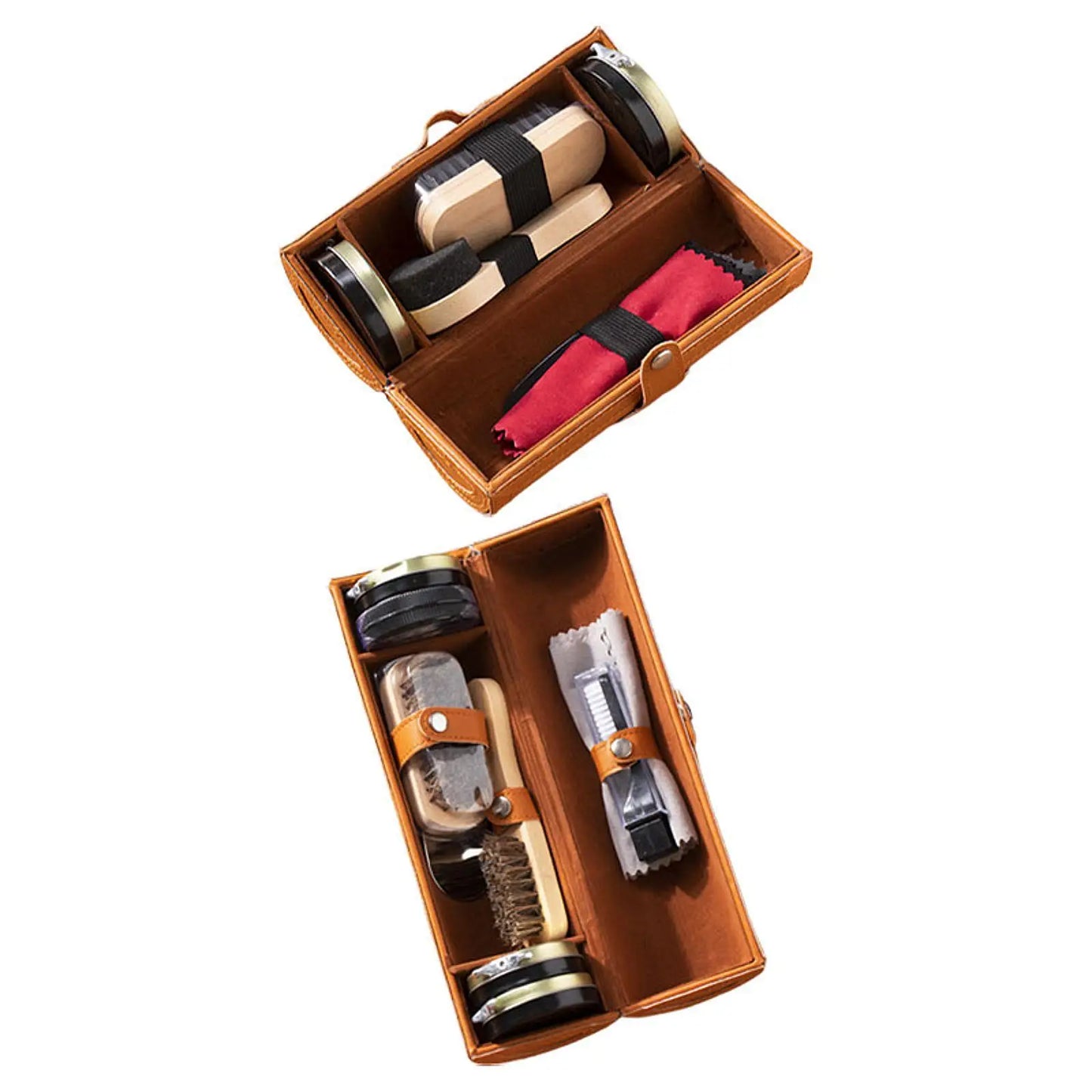 Leather Shoe Care Cleaner All-in-one Shoe Polishing Kit for Men Boots Travel Shoe Protector Organizer