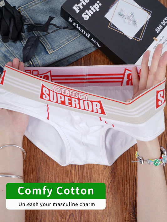 1PCS Men's 0850 SUPERIOR Print Briefs Comfy Cotton Breathable Low Rise Underwear