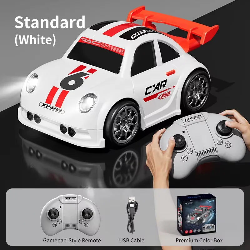 C6 Mini Desktop RC Drift Car With Camera Photo Video 4-Channel Screen Remote Follow Escape Mode Adjustable Speed Kids Toy Gift